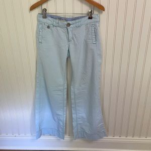 Pilcro Wide Leg Linen Aqua Pants. Size 25